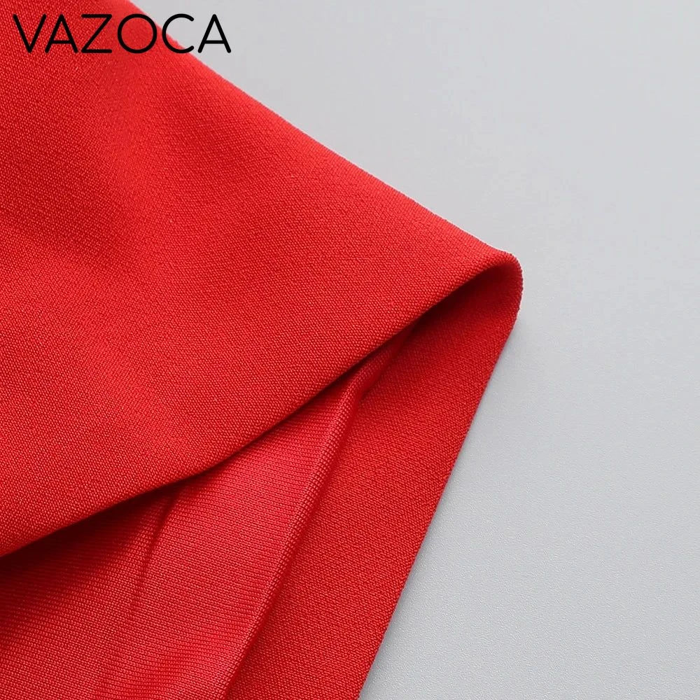 Red Floral Cocktail Bandage Dress