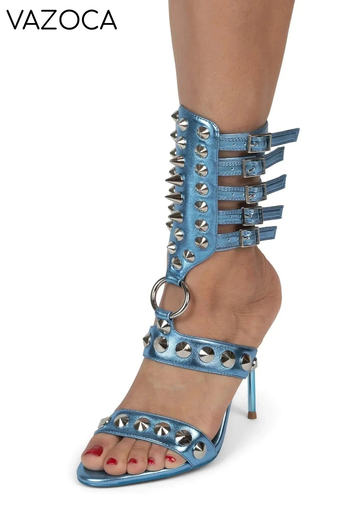 Riveted Leather High Heels as pic 4