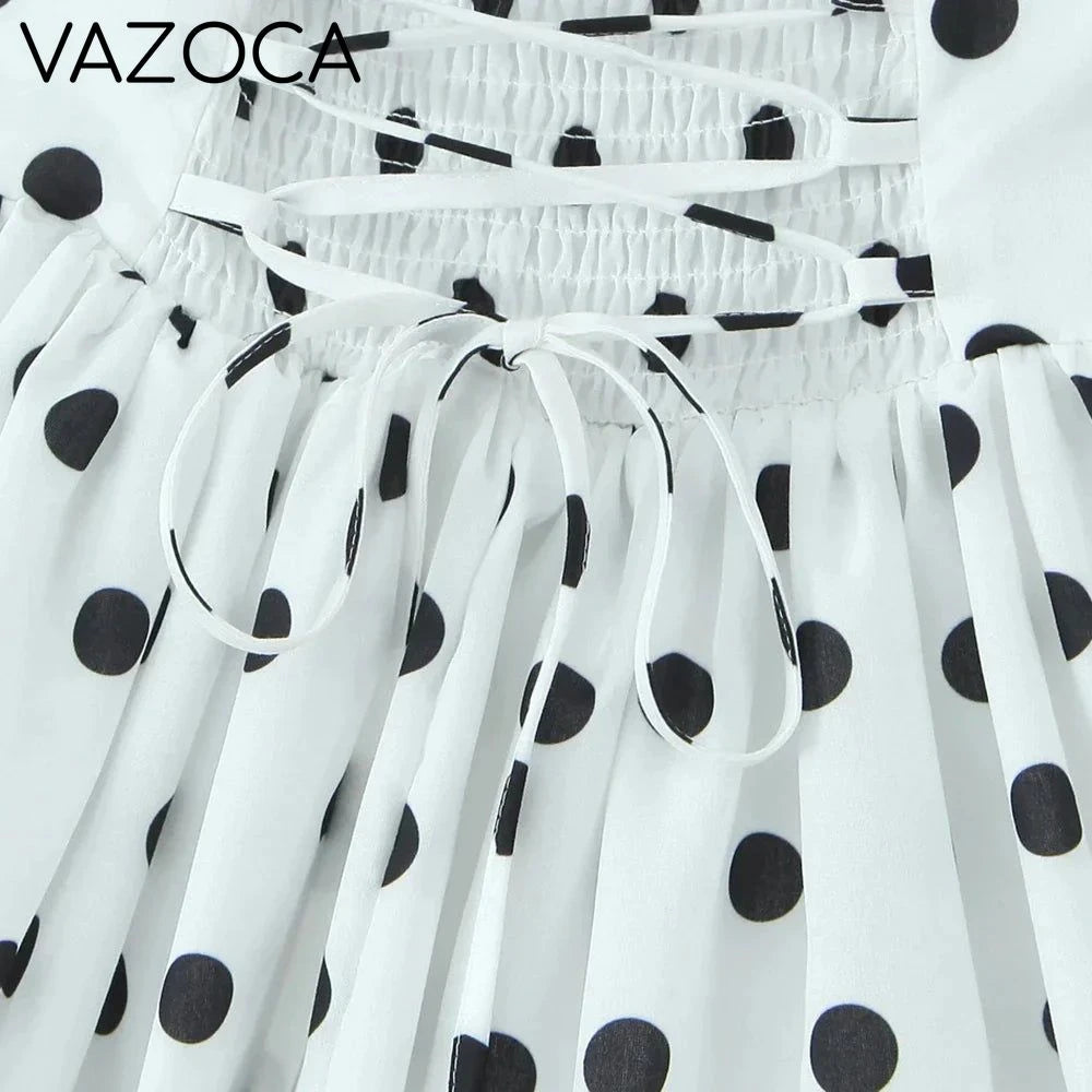 Polka Dot Puff Mini Dress