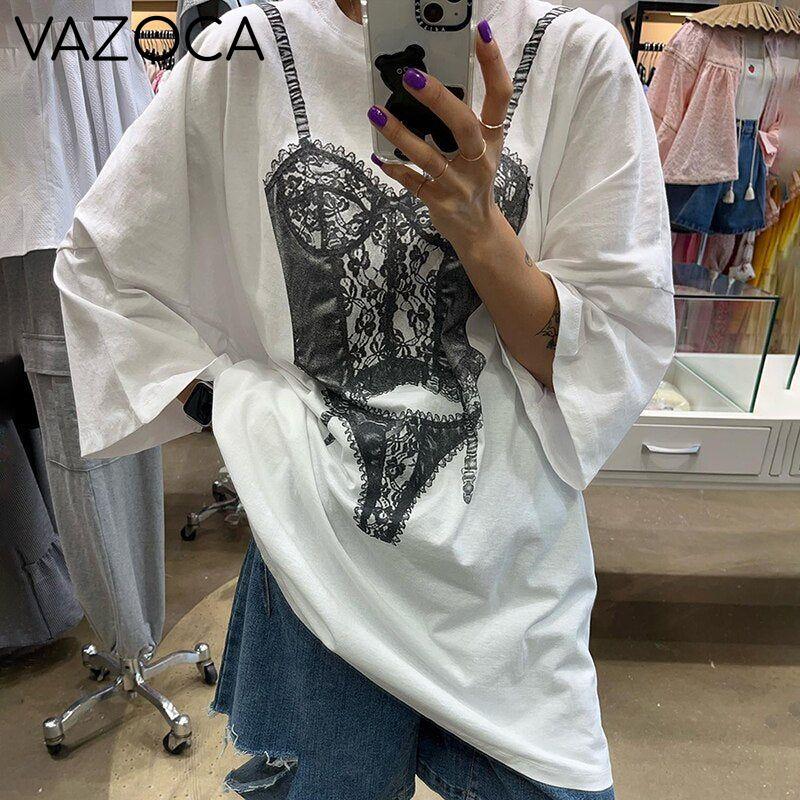 Long Printed Lingerie Shirt