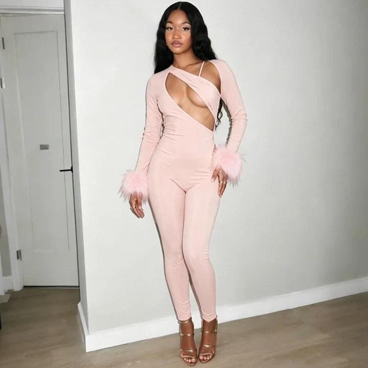 Rissa Fur Jumpsuit