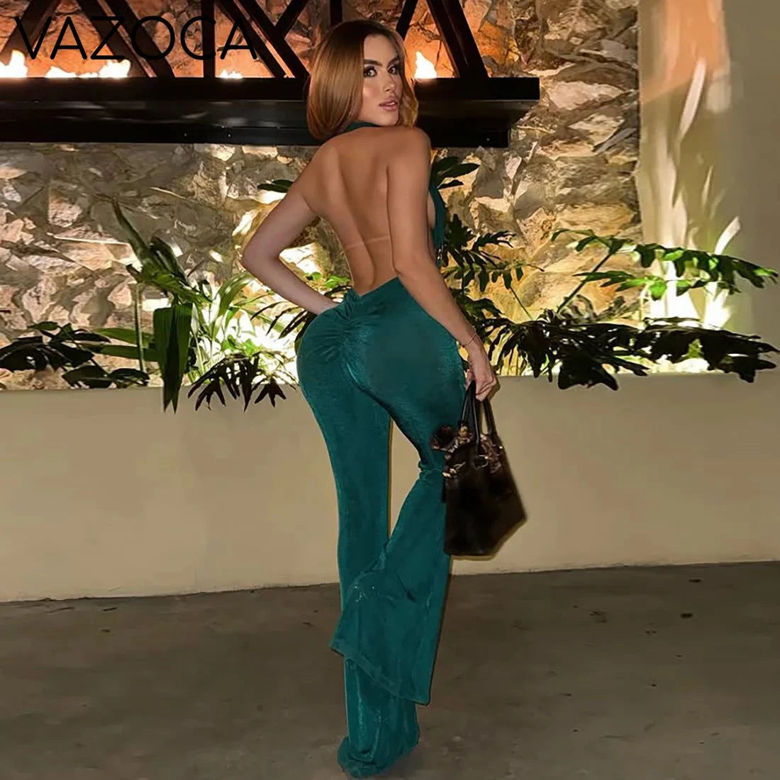 Jeweled Halter Jumpsuit