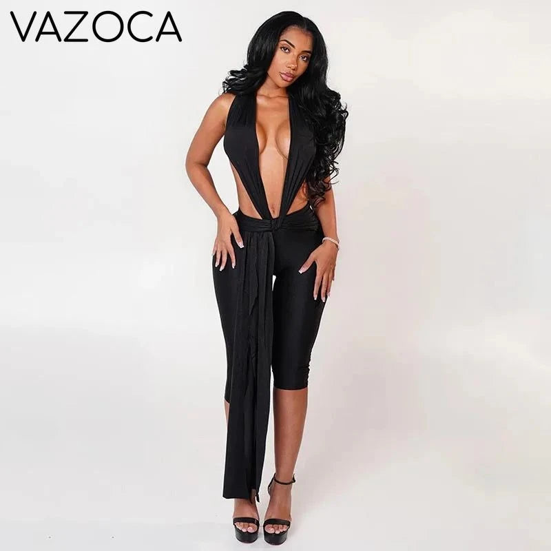 Temptation Wrap Capri Jumpsuit