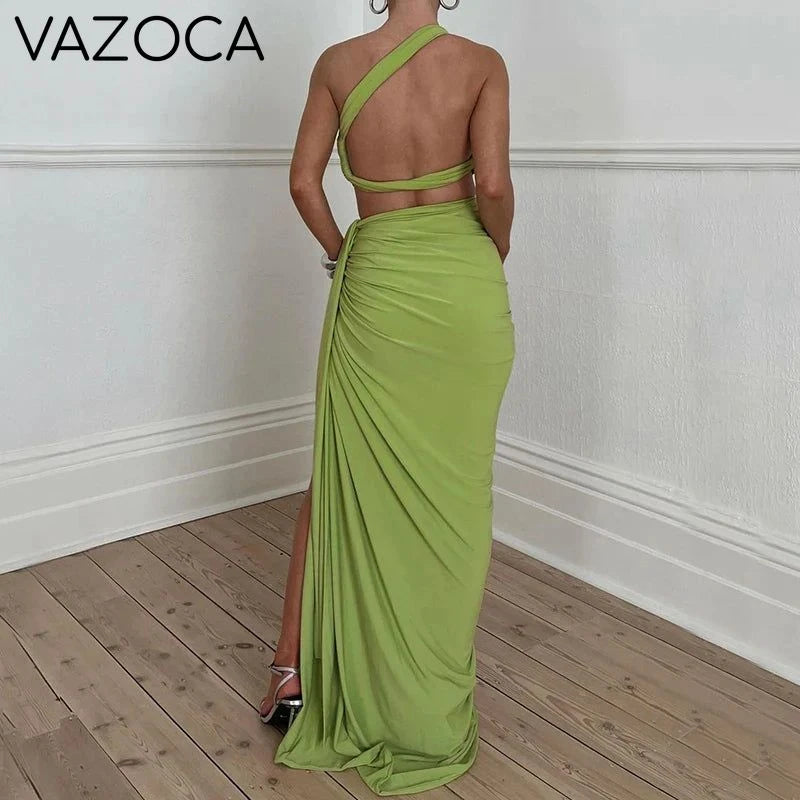 One Shoulder Elegant Skirt Set