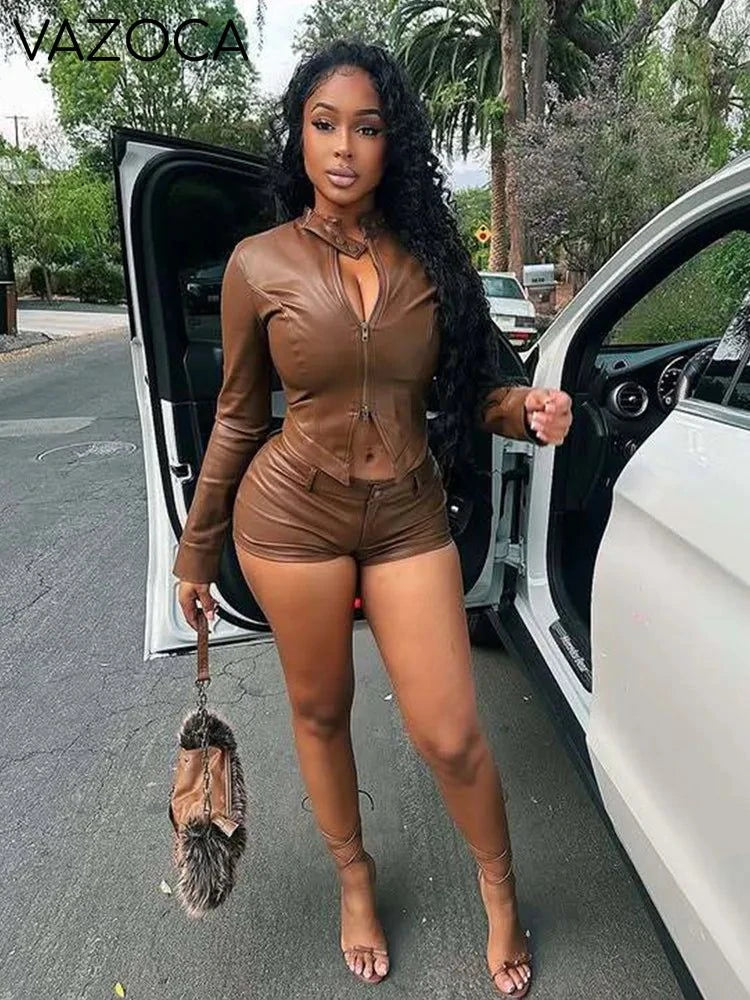 Timeless Leather Short Set