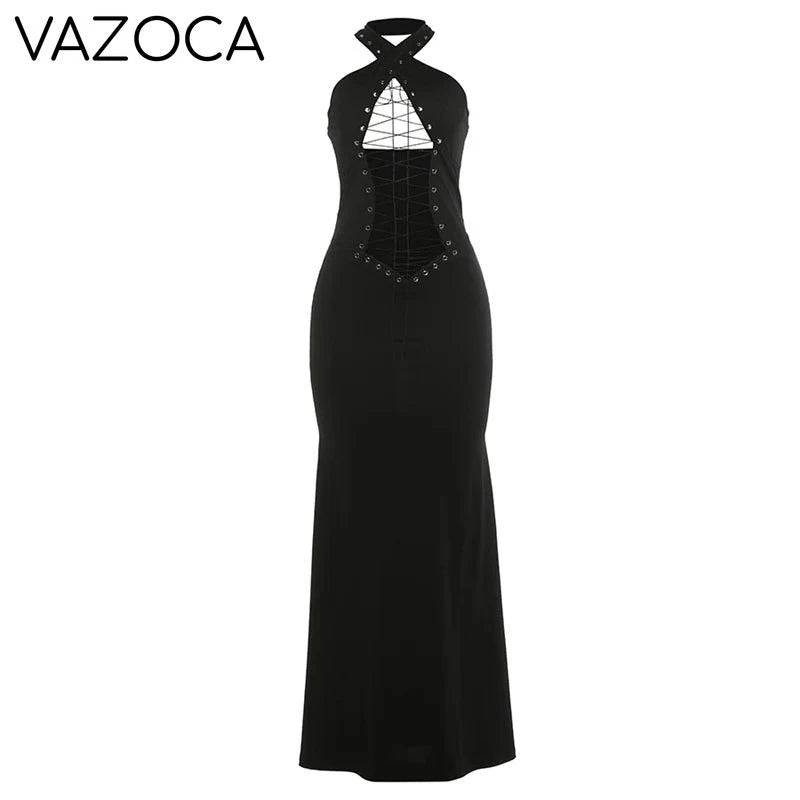 Cross Bodycon Maxi Dress