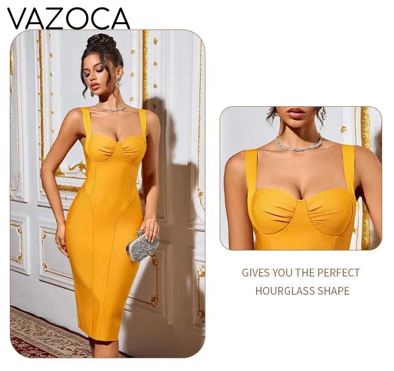 Vibrant Orange Bodycon Bandage Dress