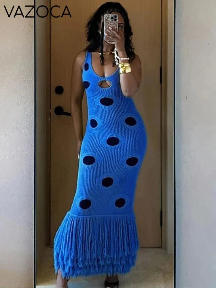 Katrina Knit Tassel Maxi Dress