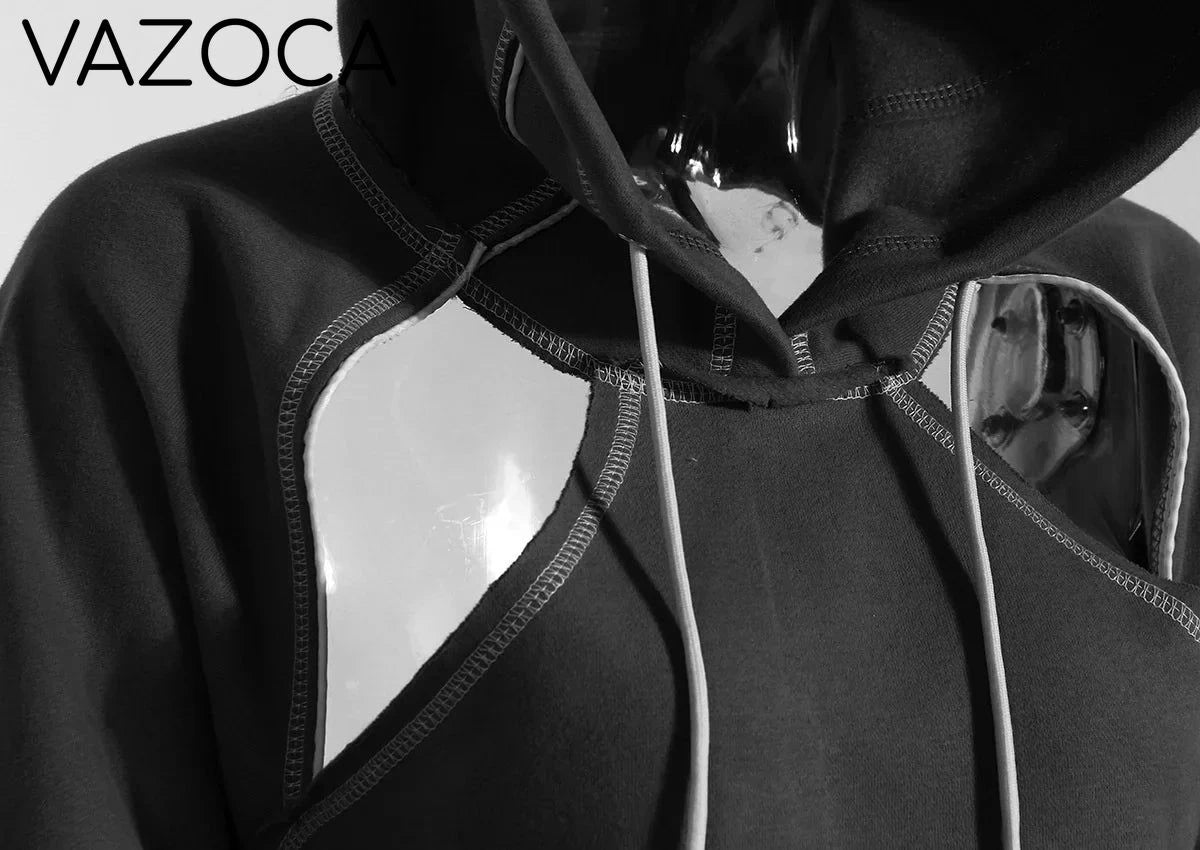 Hooded Cut Out Bandage Jacket