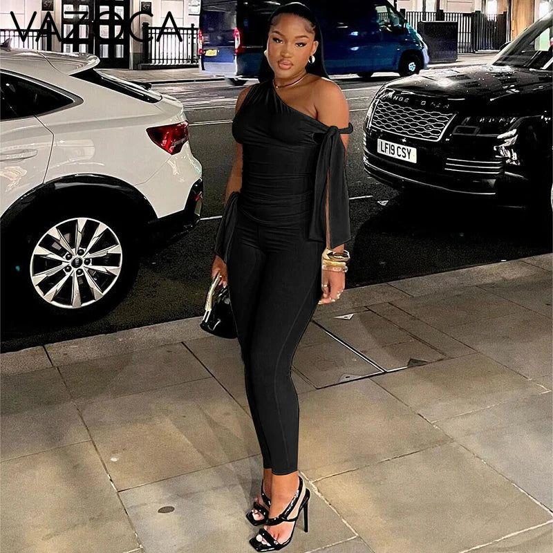 Elegant Bow One Shoulder Set
