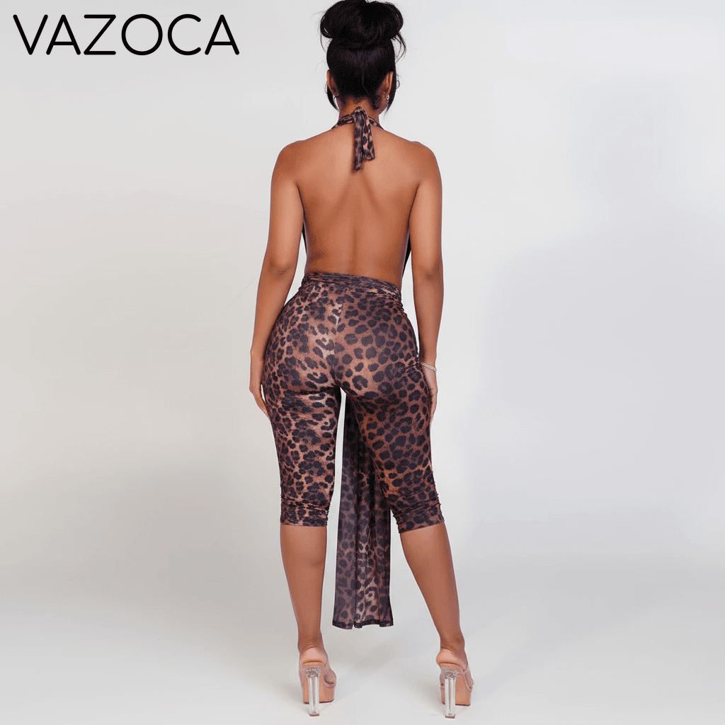 Temptation Wrap Leopard Jumpsuit