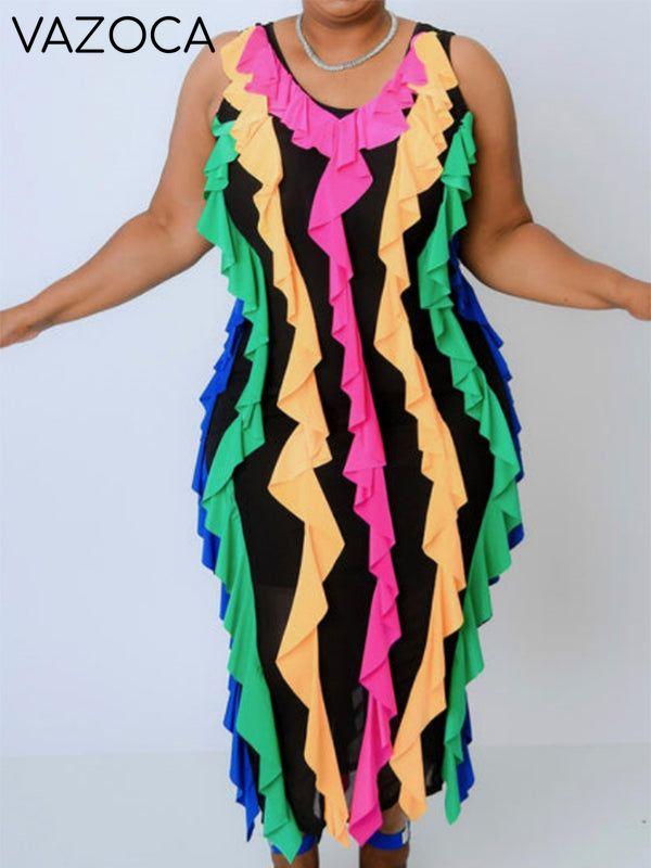 Plus-Size Ruffle Dress