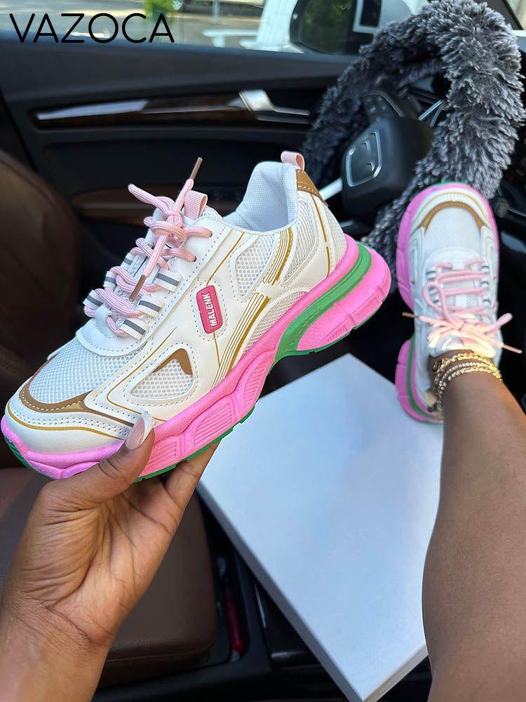 Color Contrast Mesh Sneakers