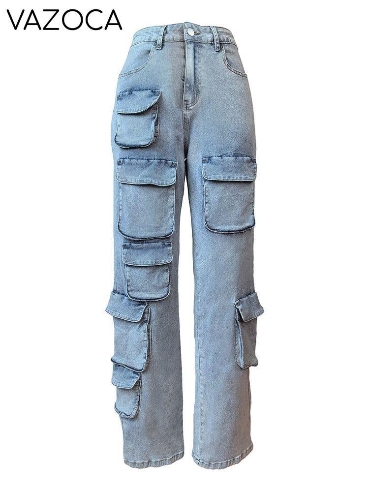 Denim Cargo Pocket Jeans