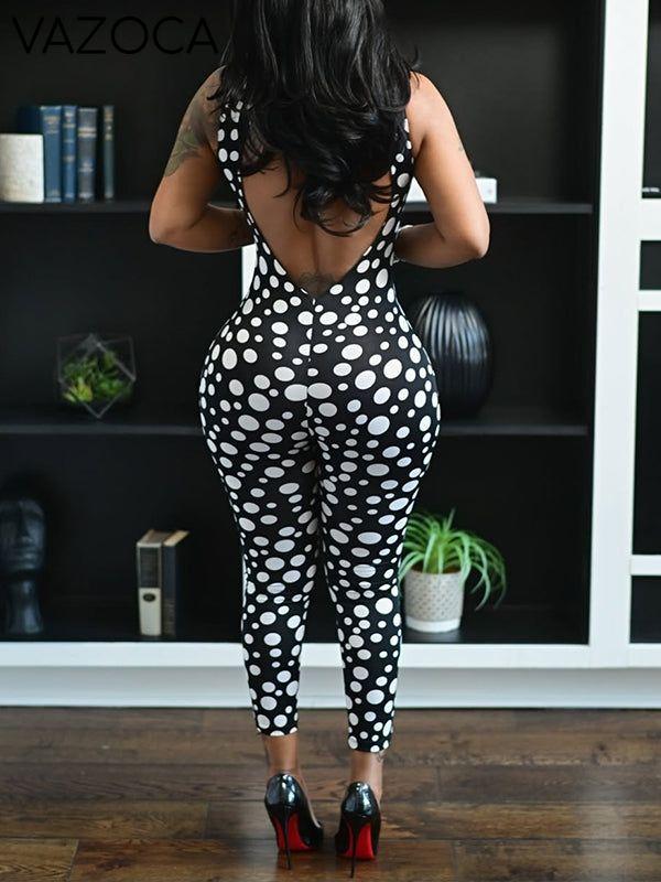 Dot Open-Back Jumpsuit
