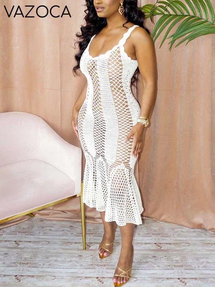 Hollow Cover-Up Crochet Beach Dress
