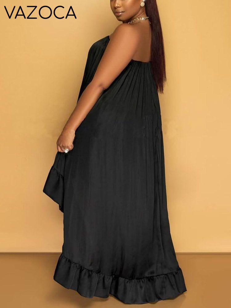 Strapless Ruffle High-Low Dress