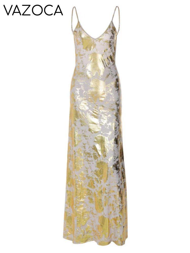 Camisole Gold Maxi Dress