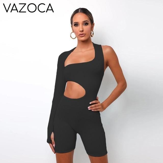 Asymmetrical High Waist Romper