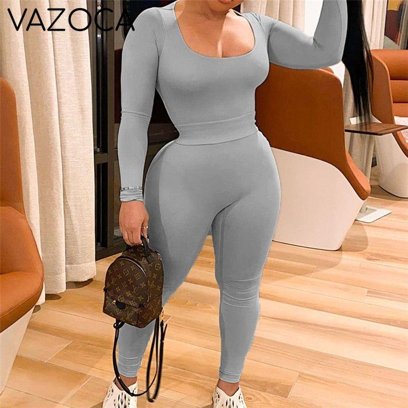 Solid Sportive Bodysuit Set