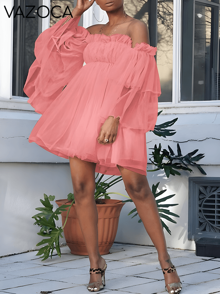 Princess Tulle Off Shoulder Dress