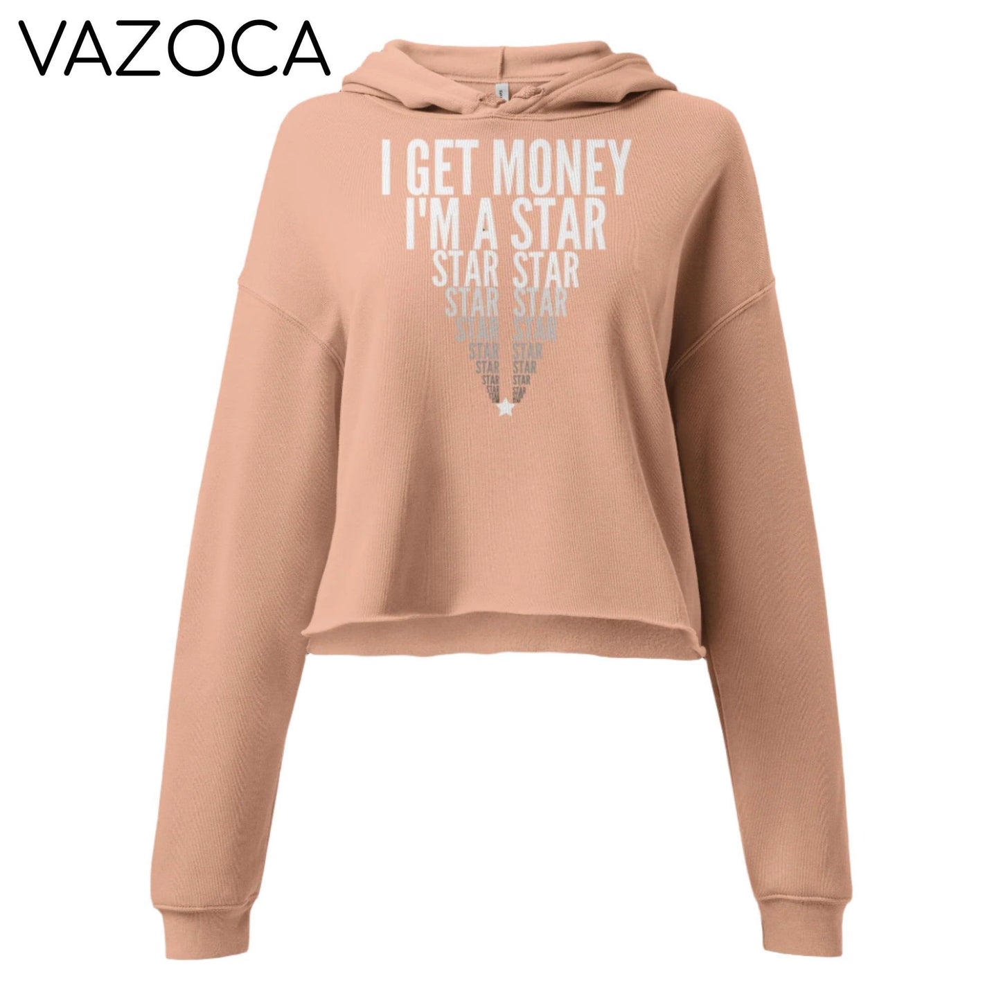 I'm A Star Crop Hoodie Peach