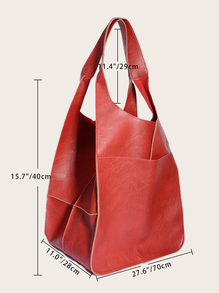 Large Capacity Leather Tote