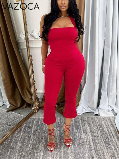 Halter Crop Top & Capri Set