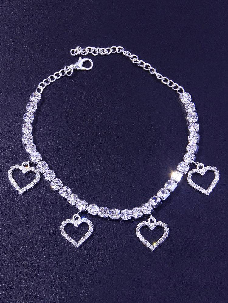 Heart Rhinestone Anklet
