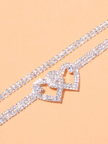 Heart Rhinestone Anklet