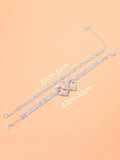 Heart Rhinestone Anklet