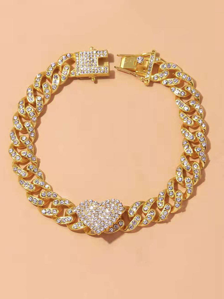 Heart Rhinestone Anklet