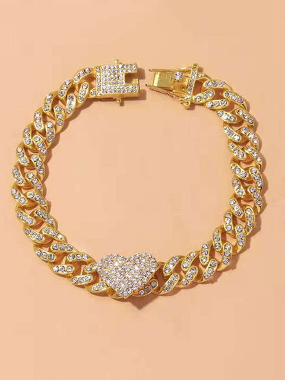 Heart Rhinestone Anklet