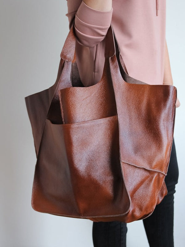 Large Capacity Leather Tote