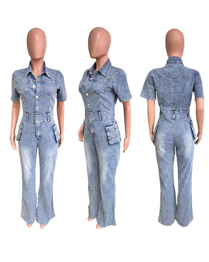 Overalls aus gewaschenem Denim