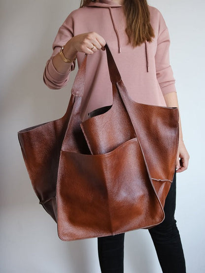 Large Capacity Leather Tote