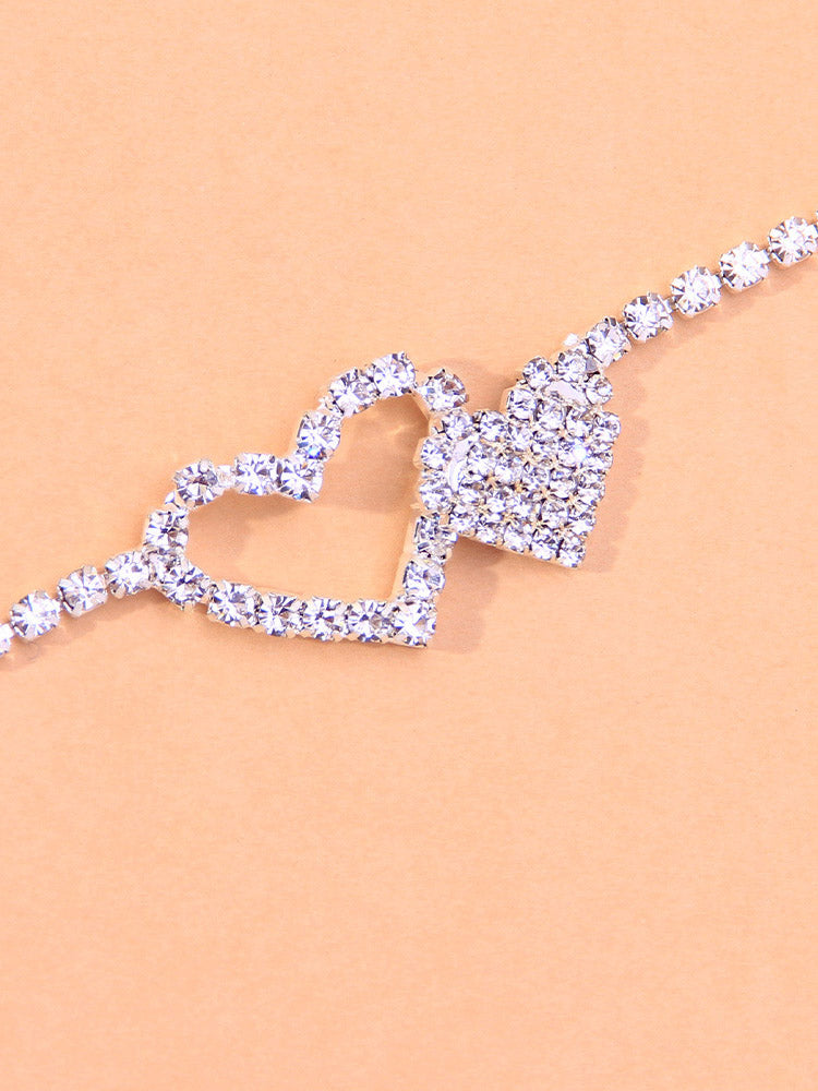 Heart Rhinestone Anklet