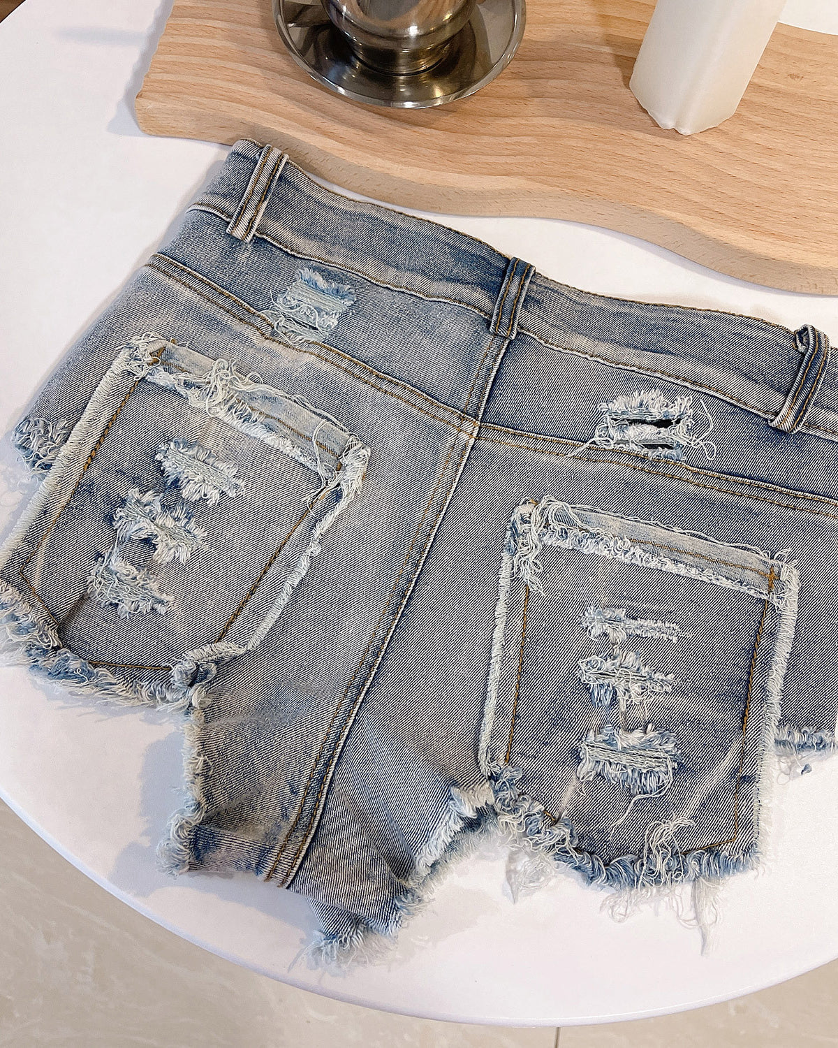 Women’s Sexy Raw Edge High Waist Jeans Shorts