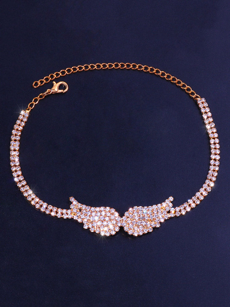 Angel Wing Rhinestone Anklet