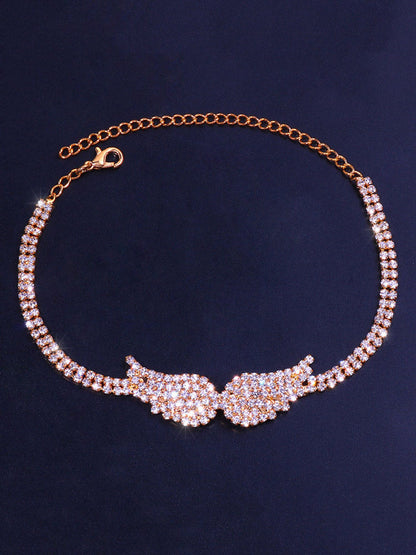Angel Wing Rhinestone Anklet