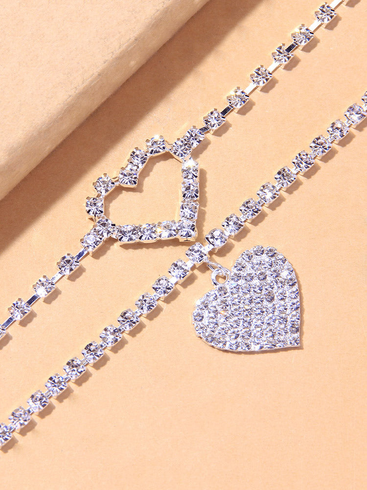 Heart Rhinestone Anklet