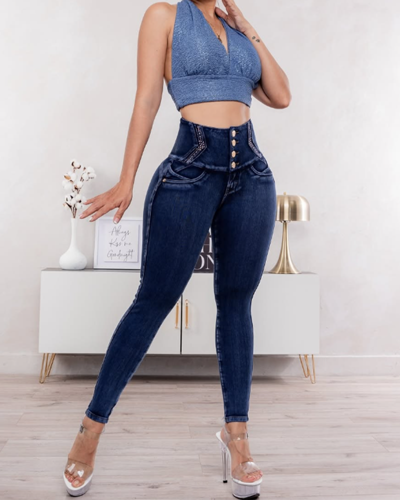 Stretchy High-Waist Jeans (Pre-Sale)