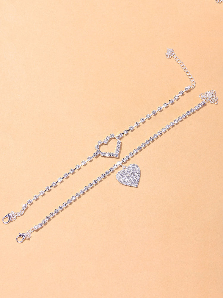 Heart Rhinestone Anklet