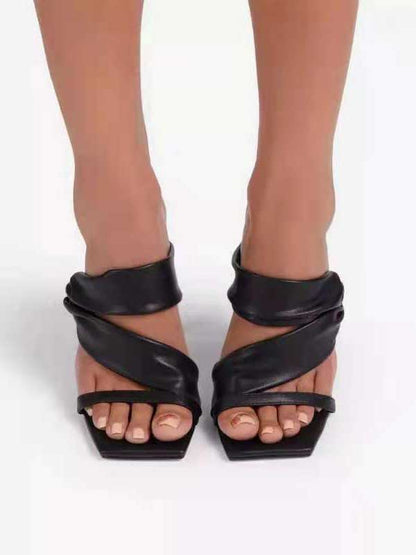 Square Toe PU Sandals