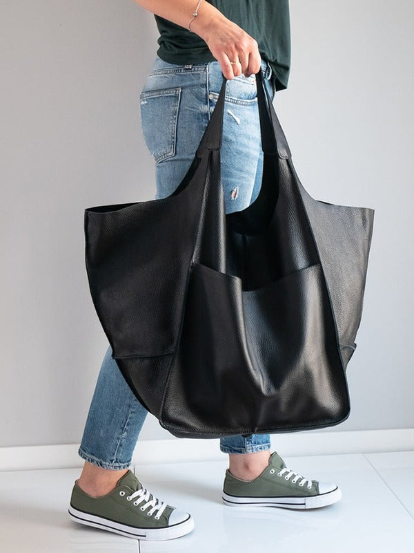 Large Capacity Leather Tote