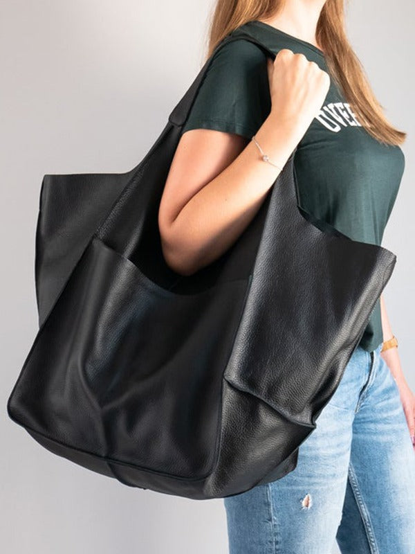 Large Capacity Leather Tote