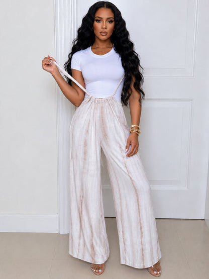 Printed Drawstring Jumpsuit