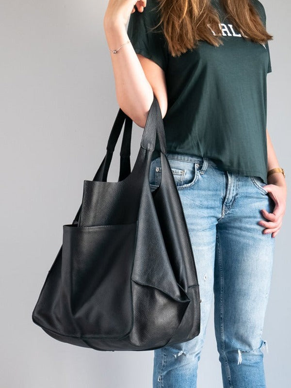 Large Capacity Leather Tote