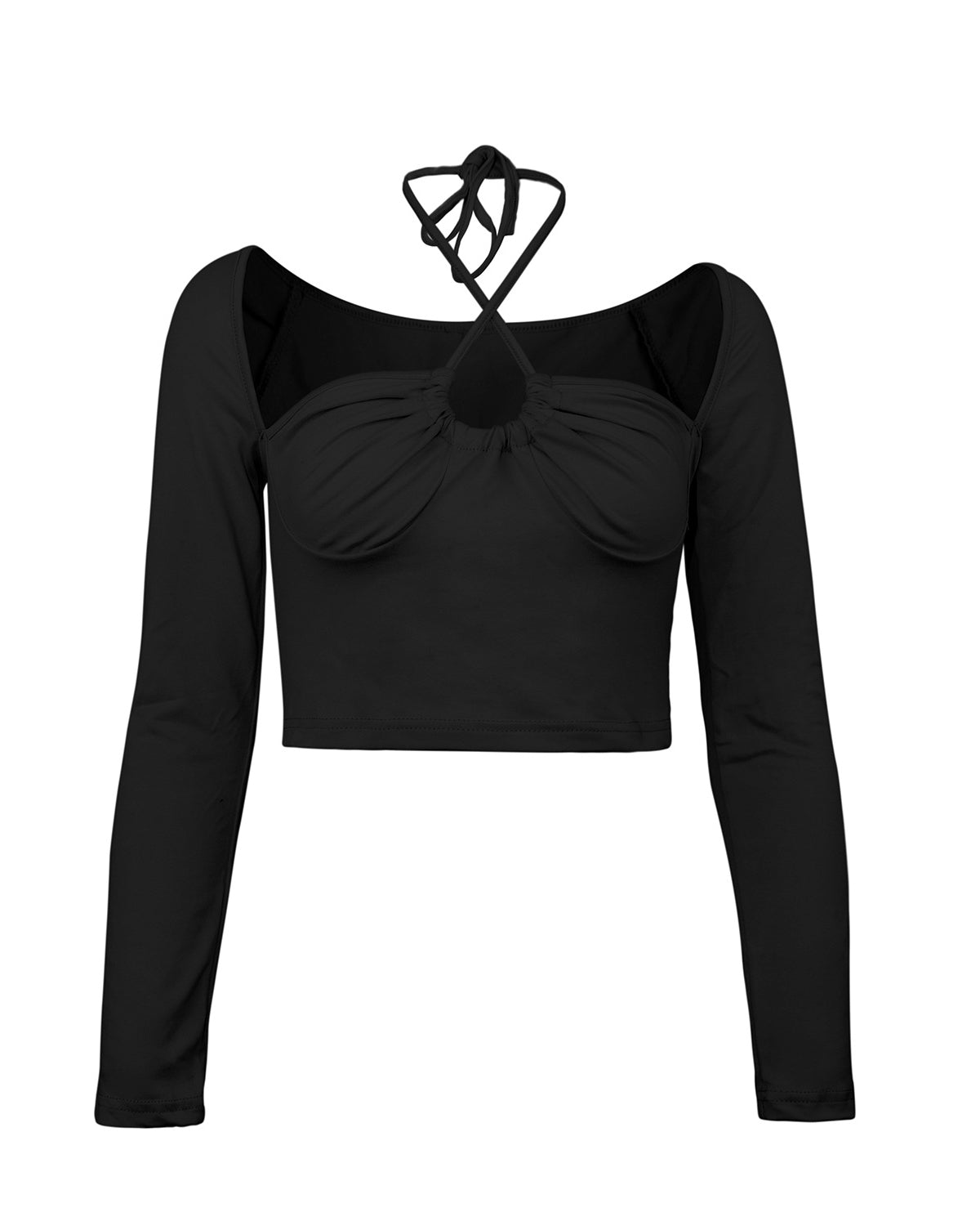 Cross-Tie Halter Neck Sweater Women’s Top