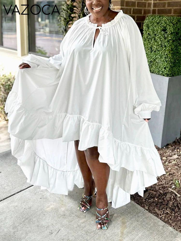 High-Low Ruffle Flowy Dress
